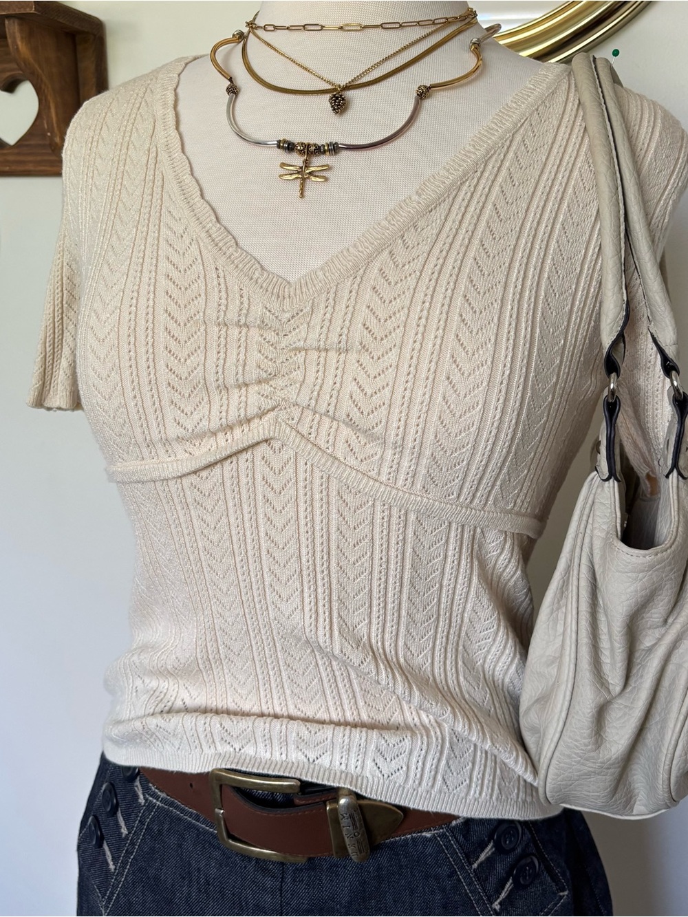 🍂Fall short sleeve knit ruched top